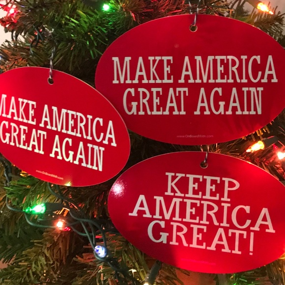 President Trump Xmas Ceramic Tree Ornament Make Christmas Great Again Gift Box